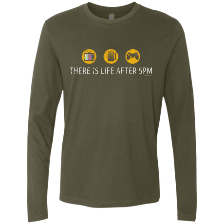T-Shirts Military Green / Small There Is Life After 5PM Men's Premium Long Sleeve