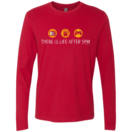T-Shirts Red / Small There Is Life After 5PM Men's Premium Long Sleeve