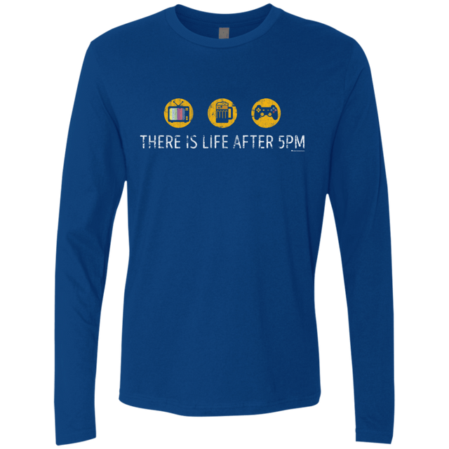 T-Shirts Royal / Small There Is Life After 5PM Men's Premium Long Sleeve
