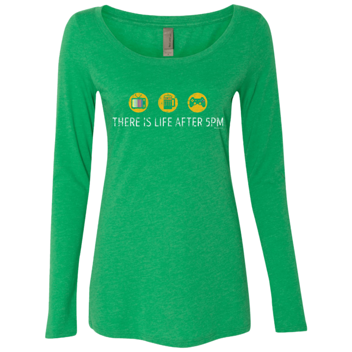 T-Shirts Envy / Small There Is Life After 5PM Women's Triblend Long Sleeve Shirt