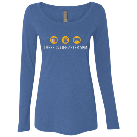 T-Shirts Vintage Royal / Small There Is Life After 5PM Women's Triblend Long Sleeve Shirt