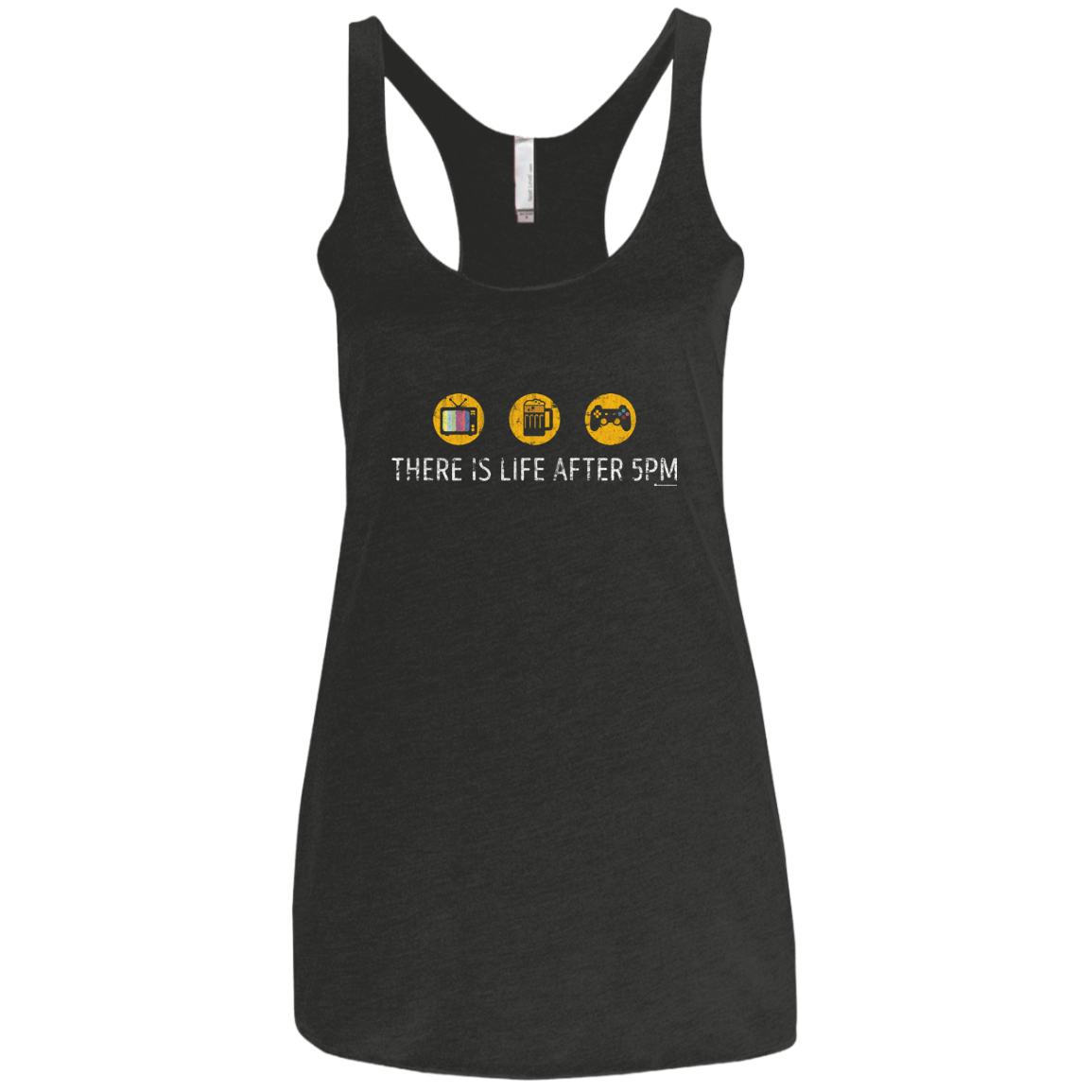 T-Shirts Vintage Black / X-Small There Is Life After 5PM Women's Triblend Racerback Tank