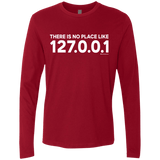 T-Shirts Cardinal / Small There Is No Place Like 127.0.0.1 Men's Premium Long Sleeve