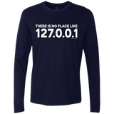 T-Shirts Midnight Navy / Small There Is No Place Like 127.0.0.1 Men's Premium Long Sleeve