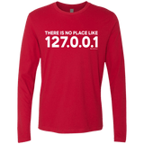 T-Shirts Red / Small There Is No Place Like 127.0.0.1 Men's Premium Long Sleeve