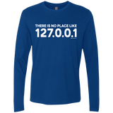 T-Shirts Royal / Small There Is No Place Like 127.0.0.1 Men's Premium Long Sleeve