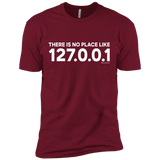 T-Shirts Cardinal / X-Small There Is No Place Like 127.0.0.1 Men's Premium T-Shirt