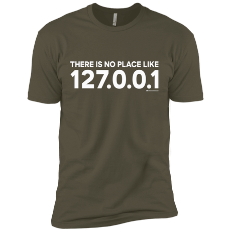 T-Shirts Military Green / X-Small There Is No Place Like 127.0.0.1 Men's Premium T-Shirt