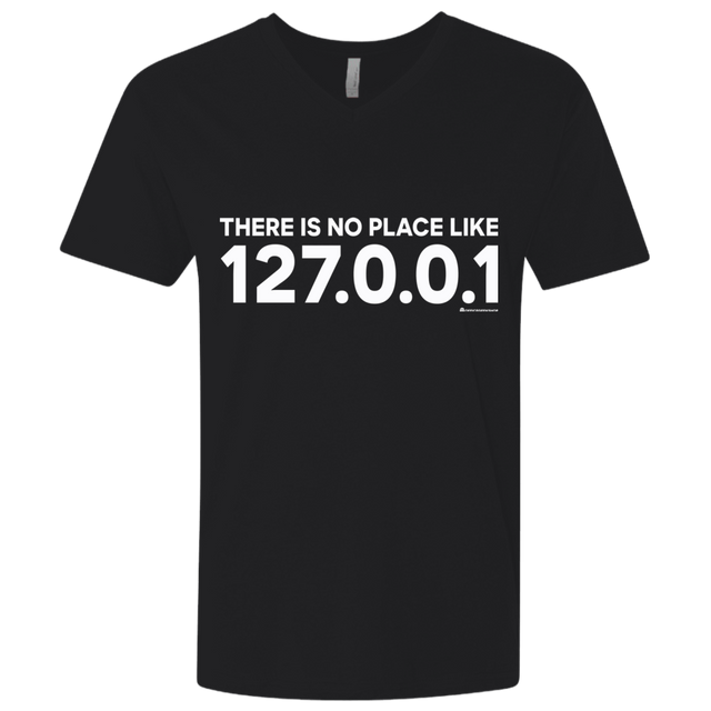 T-Shirts Black / X-Small There Is No Place Like 127.0.0.1 Men's Premium V-Neck