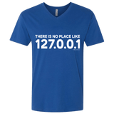 T-Shirts Royal / X-Small There Is No Place Like 127.0.0.1 Men's Premium V-Neck