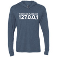 T-Shirts Indigo / X-Small There Is No Place Like 127.0.0.1 Triblend Long Sleeve Hoodie Tee