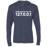T-Shirts Vintage Navy / X-Small There Is No Place Like 127.0.0.1 Triblend Long Sleeve Hoodie Tee