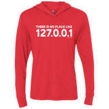 T-Shirts Vintage Red / X-Small There Is No Place Like 127.0.0.1 Triblend Long Sleeve Hoodie Tee
