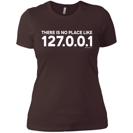 T-Shirts Dark Chocolate / X-Small There Is No Place Like 127.0.0.1 Women's Premium T-Shirt