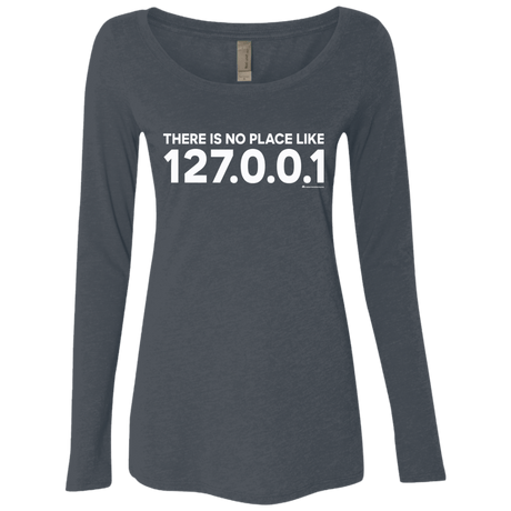 T-Shirts Vintage Navy / Small There Is No Place Like 127.0.0.1 Women's Triblend Long Sleeve Shirt