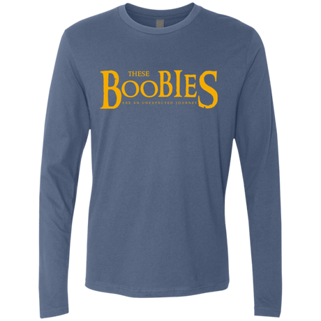 T-Shirts Indigo / Small These boobies Men's Premium Long Sleeve