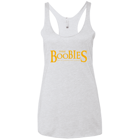T-Shirts Heather White / X-Small These boobies Women's Triblend Racerback Tank