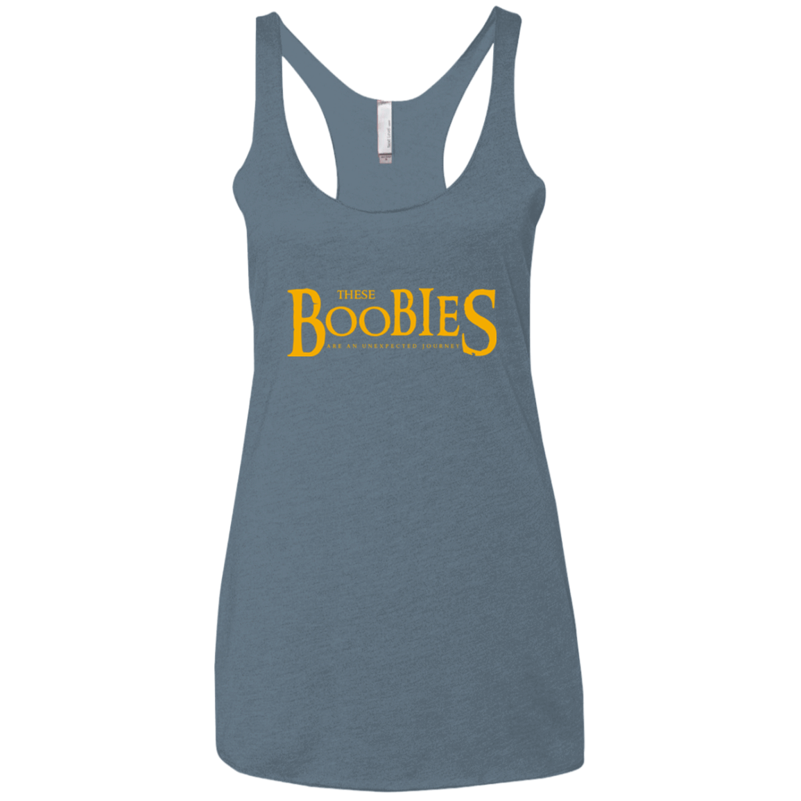 T-Shirts Indigo / X-Small These boobies Women's Triblend Racerback Tank