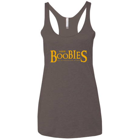T-Shirts Macchiato / X-Small These boobies Women's Triblend Racerback Tank