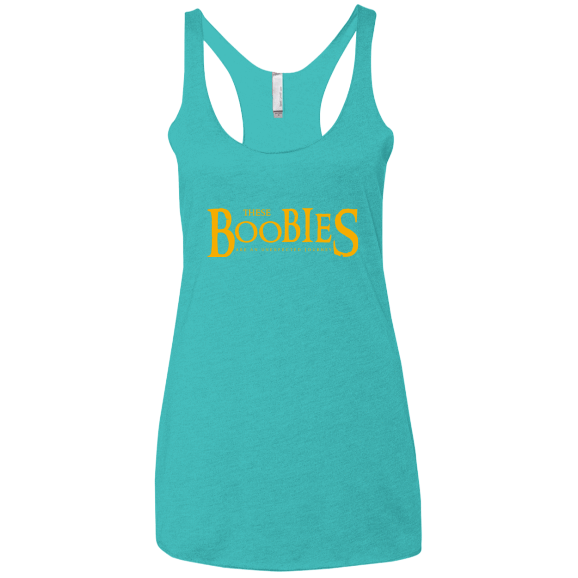 T-Shirts Tahiti Blue / X-Small These boobies Women's Triblend Racerback Tank