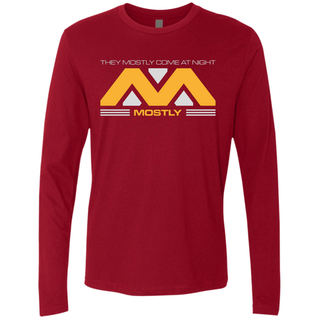 T-Shirts Cardinal / Small They Mostly Come At Night Mostly Men's Premium Long Sleeve