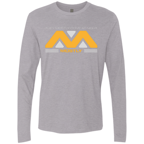 T-Shirts Heather Grey / Small They Mostly Come At Night Mostly Men's Premium Long Sleeve