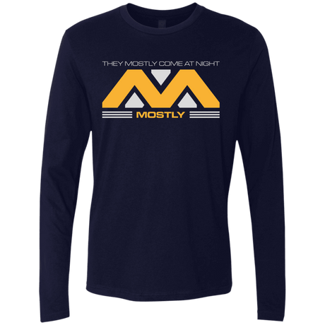 T-Shirts Midnight Navy / Small They Mostly Come At Night Mostly Men's Premium Long Sleeve
