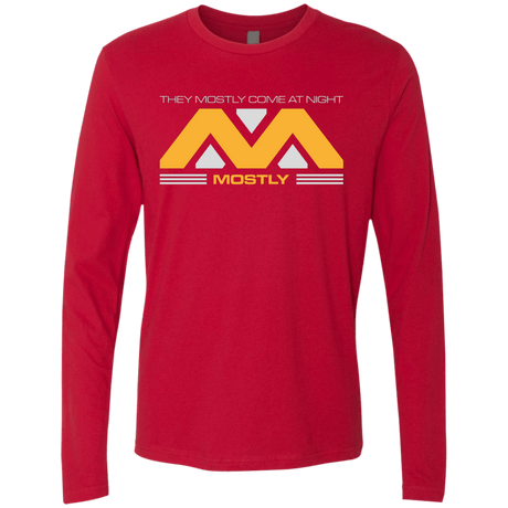 T-Shirts Red / Small They Mostly Come At Night Mostly Men's Premium Long Sleeve