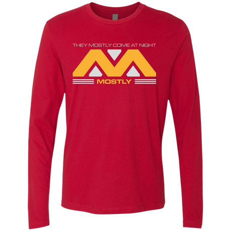 T-Shirts Red / Small They Mostly Come At Night Mostly Men's Premium Long Sleeve