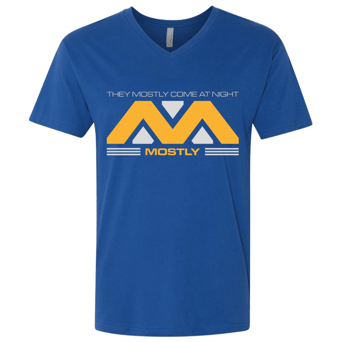 T-Shirts Royal / X-Small They Mostly Come At Night Mostly Men's Premium V-Neck