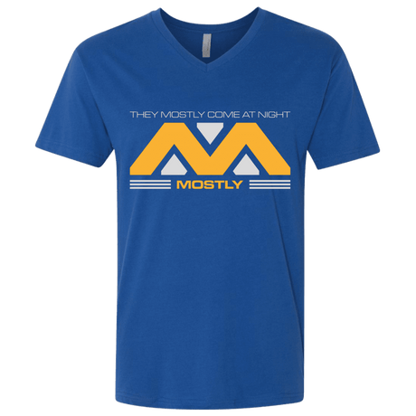 T-Shirts Royal / X-Small They Mostly Come At Night Mostly Men's Premium V-Neck