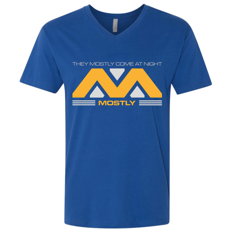 T-Shirts Royal / X-Small They Mostly Come At Night Mostly Men's Premium V-Neck