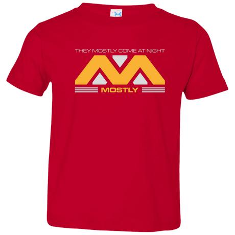 T-Shirts Red / 2T They Mostly Come At Night Mostly Toddler Premium T-Shirt