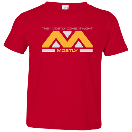 T-Shirts Red / 2T They Mostly Come At Night Mostly Toddler Premium T-Shirt