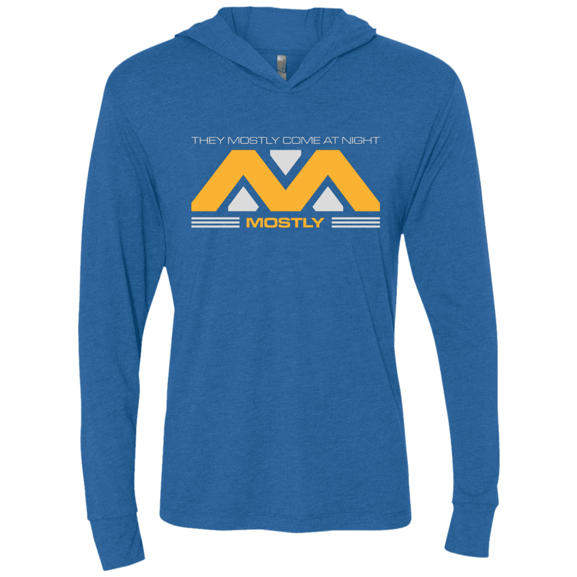 T-Shirts Vintage Royal / X-Small They Mostly Come At Night Mostly Triblend Long Sleeve Hoodie Tee