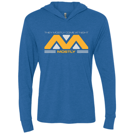 T-Shirts Vintage Royal / X-Small They Mostly Come At Night Mostly Triblend Long Sleeve Hoodie Tee