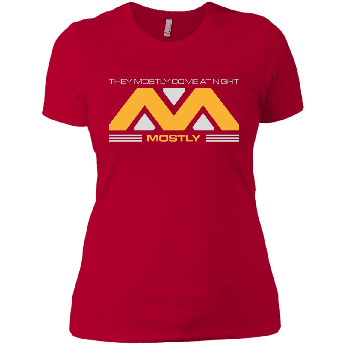 T-Shirts Red / X-Small They Mostly Come At Night Mostly Women's Premium T-Shirt