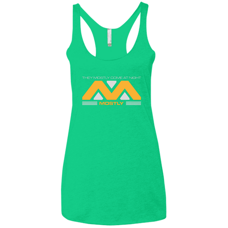 T-Shirts Envy / X-Small They Mostly Come At Night Mostly Women's Triblend Racerback Tank