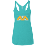 T-Shirts Tahiti Blue / X-Small They Mostly Come At Night Mostly Women's Triblend Racerback Tank