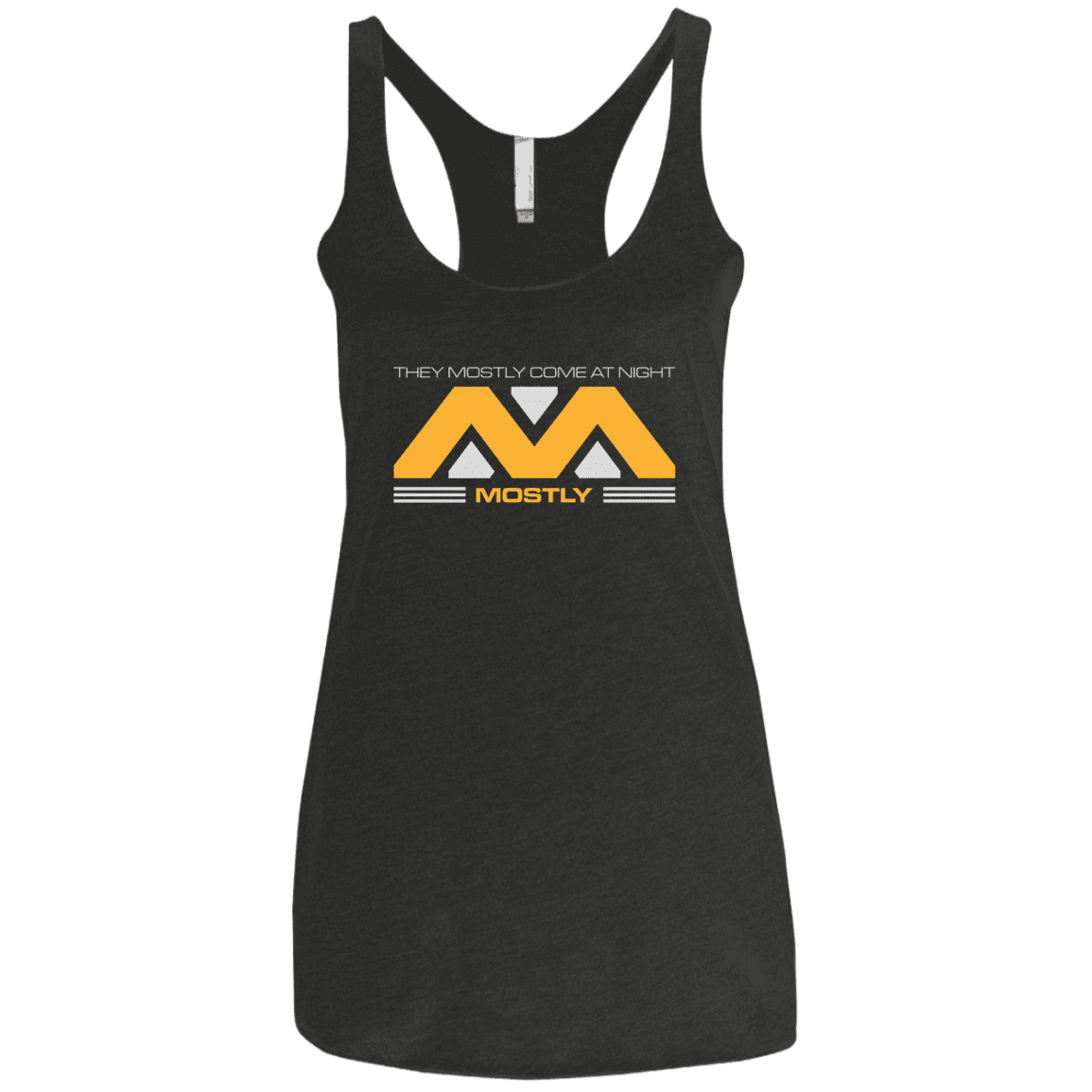 T-Shirts Vintage Black / X-Small They Mostly Come At Night Mostly Women's Triblend Racerback Tank