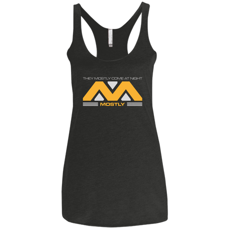 T-Shirts Vintage Black / X-Small They Mostly Come At Night Mostly Women's Triblend Racerback Tank