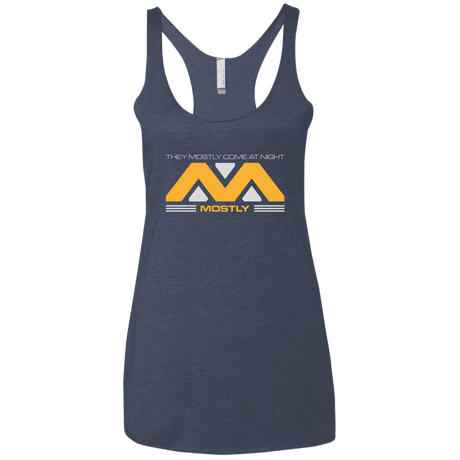 T-Shirts Vintage Navy / X-Small They Mostly Come At Night Mostly Women's Triblend Racerback Tank