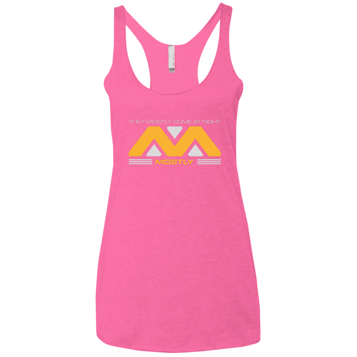 T-Shirts Vintage Pink / X-Small They Mostly Come At Night Mostly Women's Triblend Racerback Tank