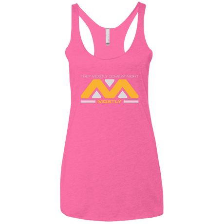 T-Shirts Vintage Pink / X-Small They Mostly Come At Night Mostly Women's Triblend Racerback Tank
