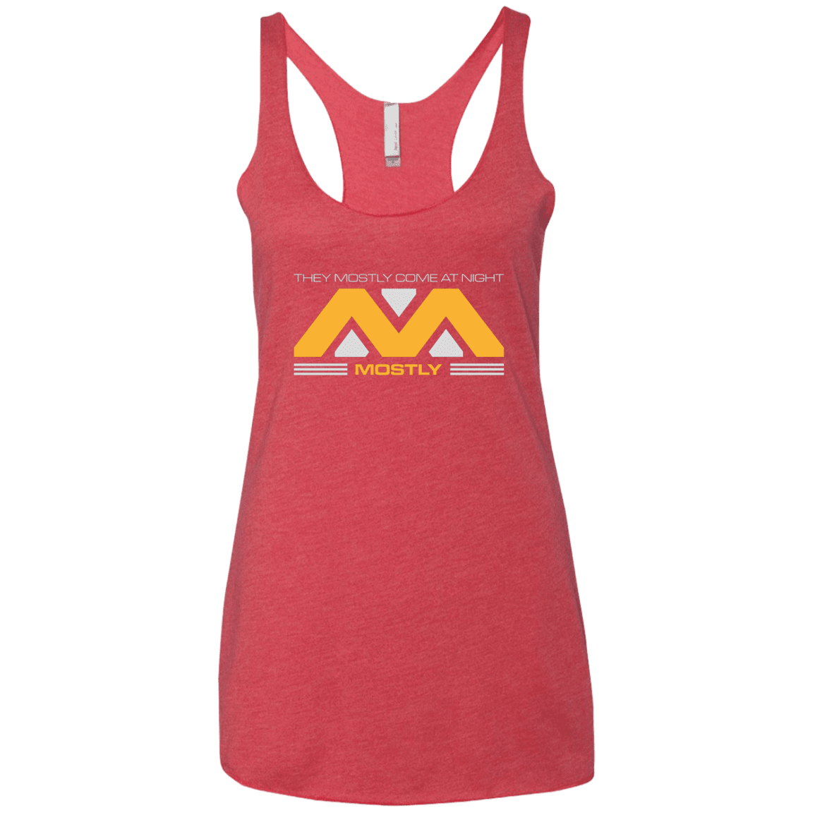 T-Shirts Vintage Red / X-Small They Mostly Come At Night Mostly Women's Triblend Racerback Tank