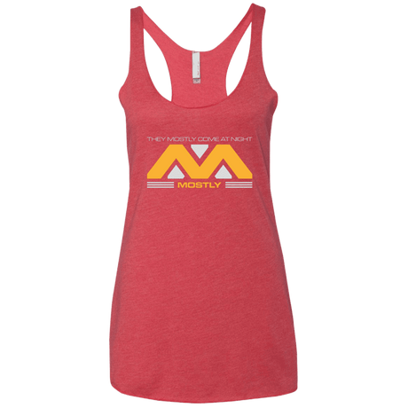 T-Shirts Vintage Red / X-Small They Mostly Come At Night Mostly Women's Triblend Racerback Tank