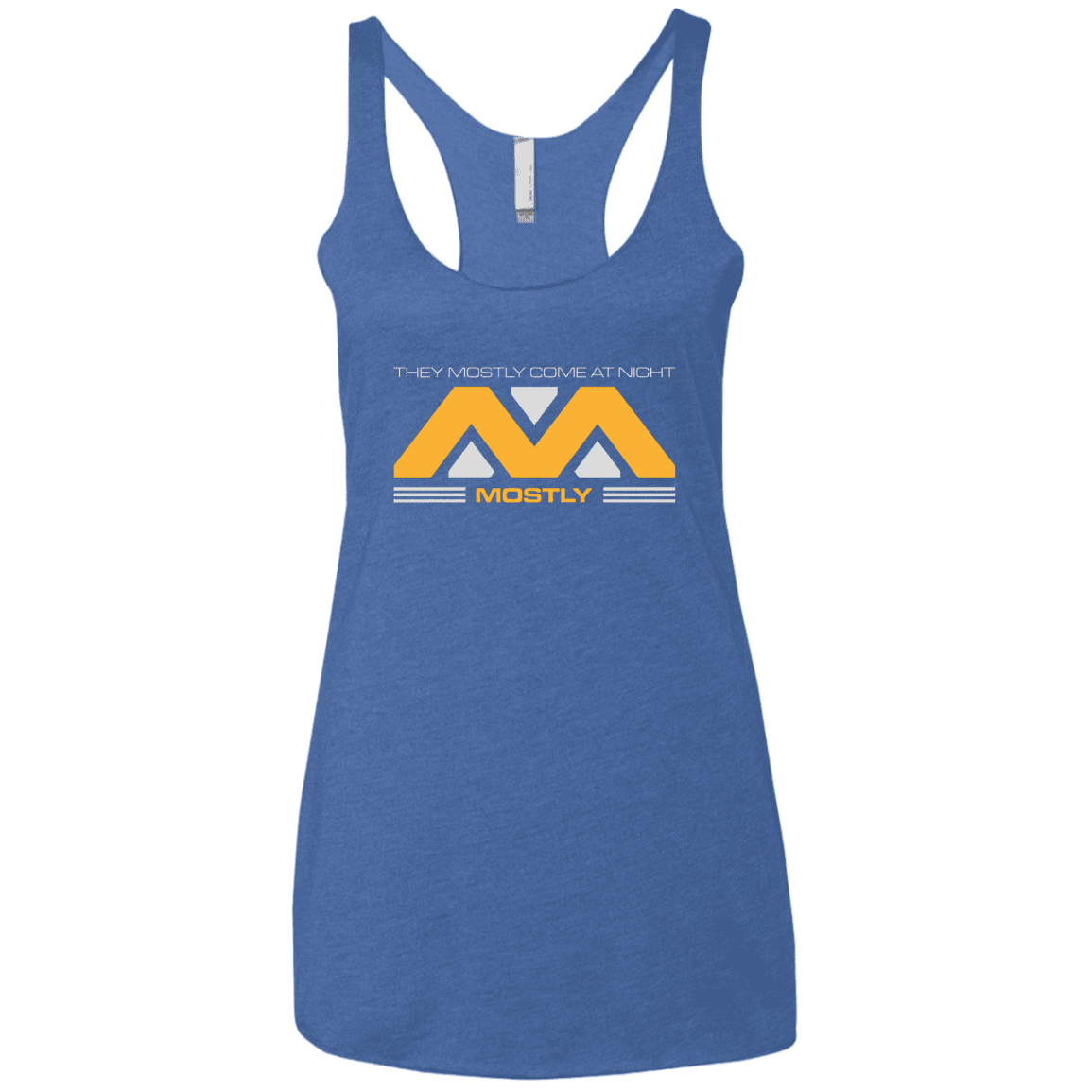 T-Shirts Vintage Royal / X-Small They Mostly Come At Night Mostly Women's Triblend Racerback Tank
