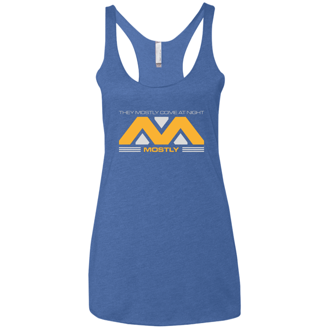 T-Shirts Vintage Royal / X-Small They Mostly Come At Night Mostly Women's Triblend Racerback Tank