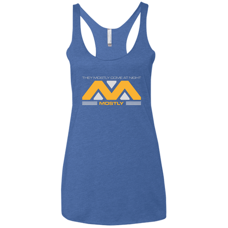 T-Shirts Vintage Royal / X-Small They Mostly Come At Night Mostly Women's Triblend Racerback Tank