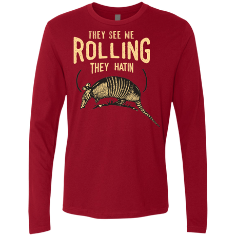 T-Shirts Cardinal / Small They See Me Rollin Men's Premium Long Sleeve